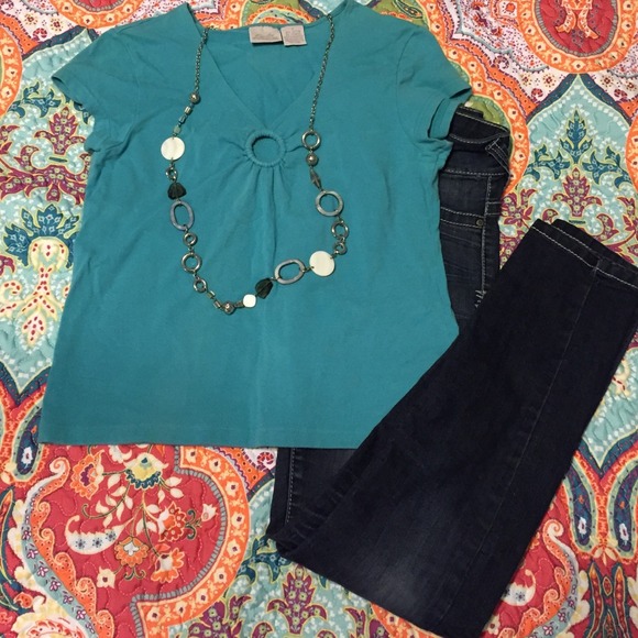 Turquoise blue top