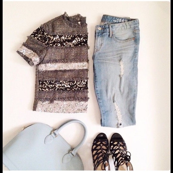 Sequin brown top