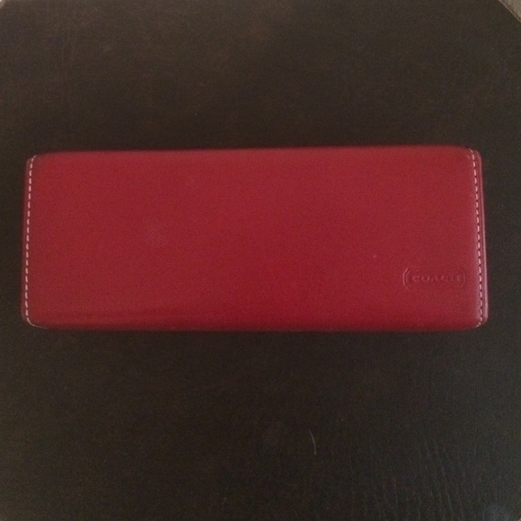 Coach red leather eyewear case