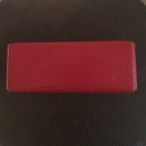 Coach red leather eyewear case