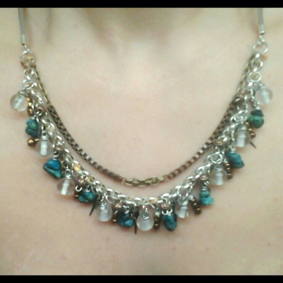 Handcrafted, Ethnic Turquoise Fringe Necklace - Picture 1 of 4