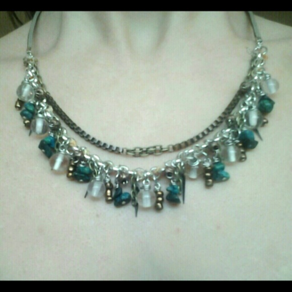 Handcrafted, Ethnic Turquoise Fringe Necklace - Picture 3 of 4