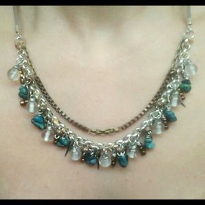 Handcrafted, Ethnic Turquoise Fringe Necklace
