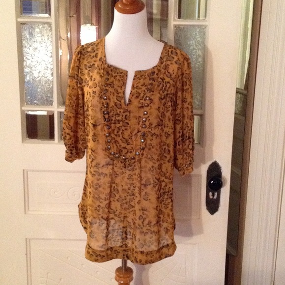 Cheetah Boutique Sheer Tunic Top