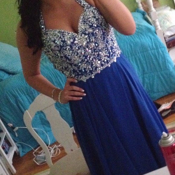 Royale blue long prom dress!
