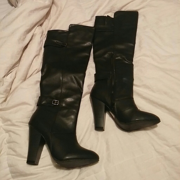 Knee High Faux Leather boots -BRAND NEW NEVER WORN