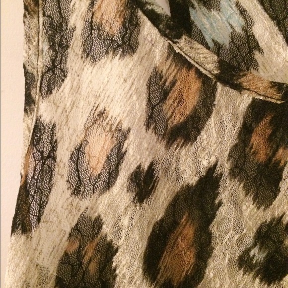 cheetah print lace tank top - Picture 2 of 2