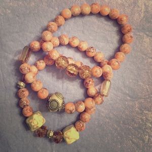 "Set of chic beaded bracelets"