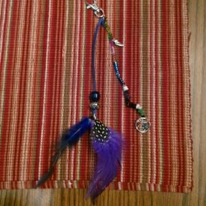 Handmade Spirithood ear tag feather clip