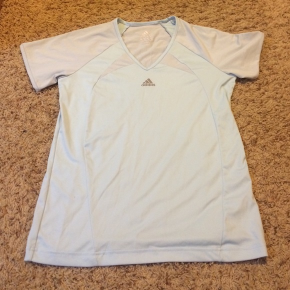 Adidas light blue work out top
