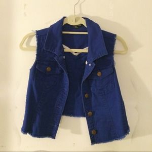royal blue denim vest