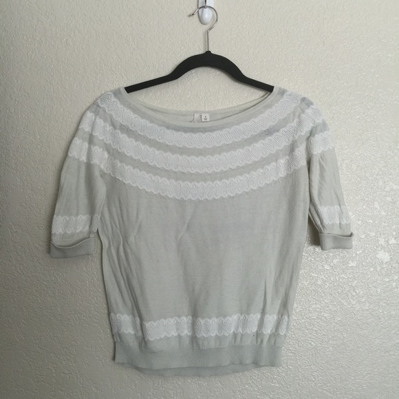 Mint-crème and lace Frenchi sweater. - Picture 1 of 4