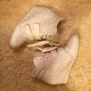 white wedge sneakers