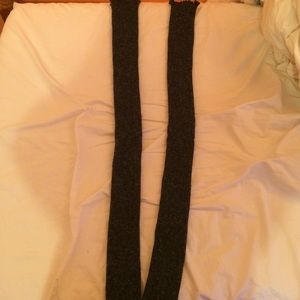 Grey knit leg warmers