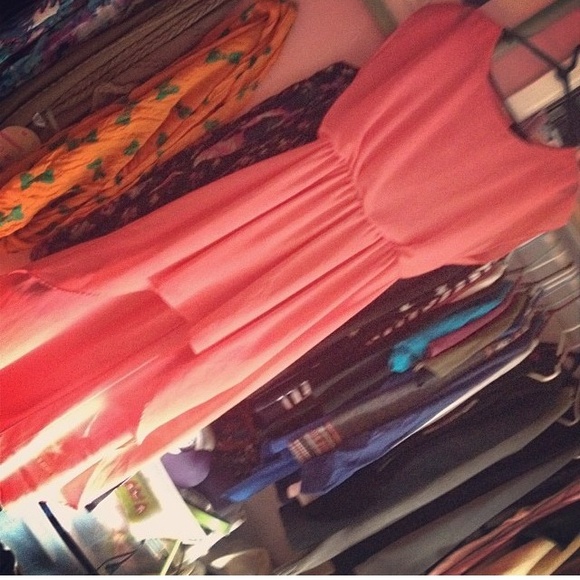 SOLD Hi-Low coral dress