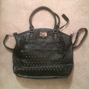 Steve Madden black silver studded handbag