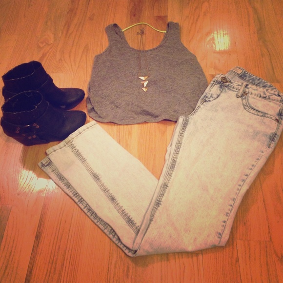 Free People Acid Wash Skinny Jeans