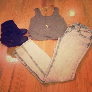 Free People Acid Wash Skinny Jeans