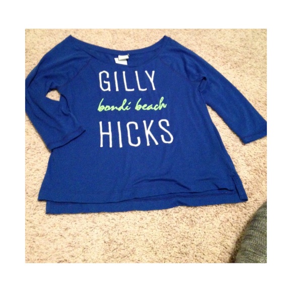 💢SOLD💢Blue semi crop top - Picture 2 of 3