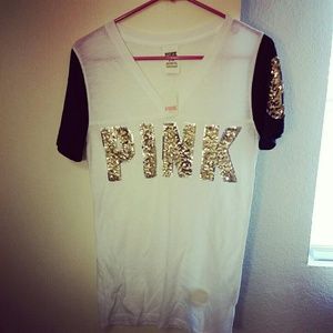 NWT BLING V-NECK PINK VS
