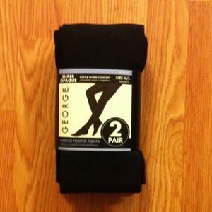 Set of 2 fleeced footed tights