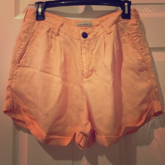 Orange High-Raise Zara Shorts Vintage Styled