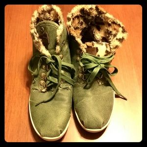 TOMS Military Green Booties