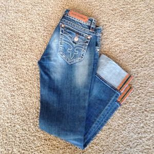 Stylish Rock Revival Straight Jeans