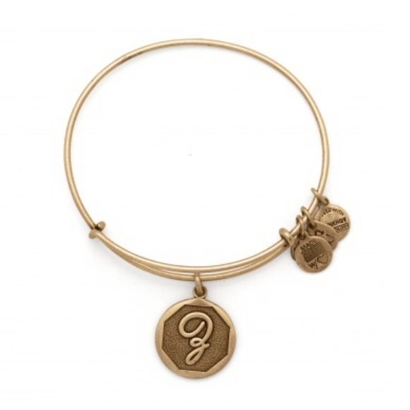 Alex and Ani  initial Z bangle gold finish