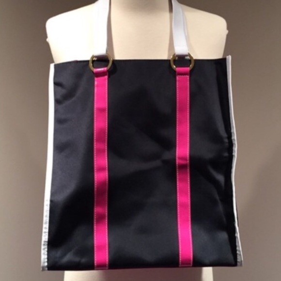 ESTEE LAUDER Navy Pink and White Tote and Polka Dot Cosmetic bag BUNDLE - Picture 1 of 5