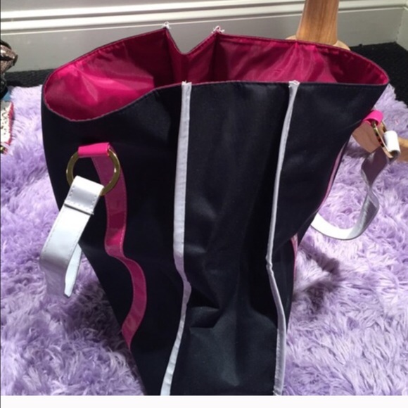 ESTEE LAUDER Navy Pink and White Tote and Polka Dot Cosmetic bag BUNDLE - Picture 2 of 5