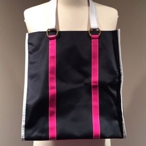 ESTEE LAUDER Navy Pink and White Tote and Polka Dot Cosmetic bag BUNDLE