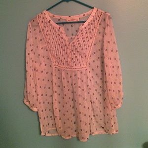 Sheer, printed blouse