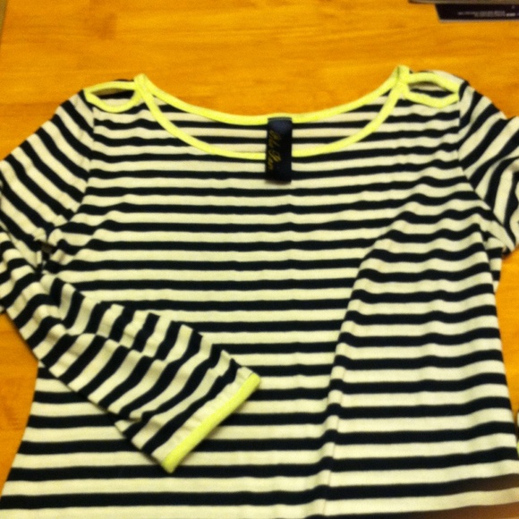 Navy stripped with neon accents long shirt/ dress