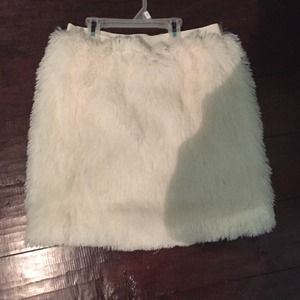 White Faux Fur Skirt
