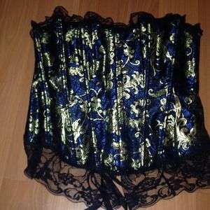 Blue and gold corset