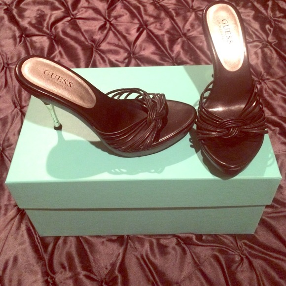 Half off!! Guess Sz 6.5 Black & Silver High Heels