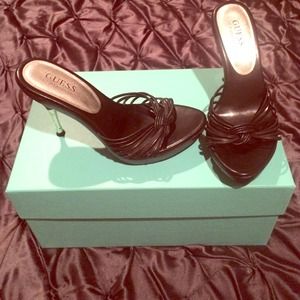 Half off!! Guess Sz 6.5 Black & Silver High Heels