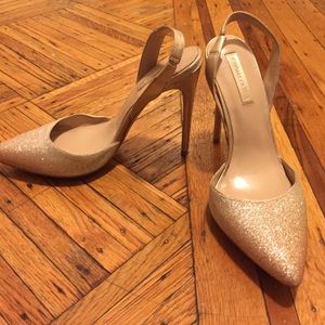 BCBG sparkly slingbacks