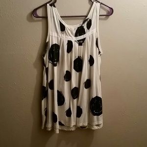 Cream colored polka dot tank