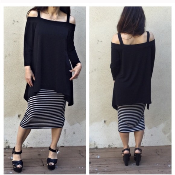 💥💥💥Chic off the shoulder asymmetrical top - Picture 2 of 4