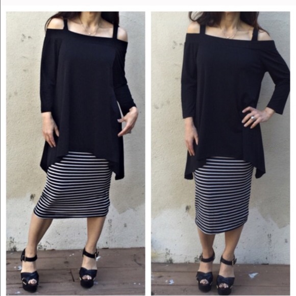 💥💥💥Chic off the shoulder asymmetrical top - Picture 3 of 4