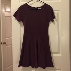 Burgundy Party Dress Pull&Bear