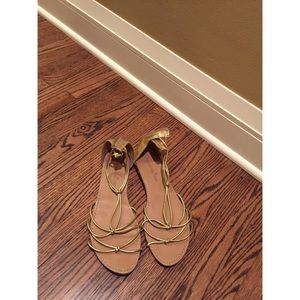 gold strappy sandals