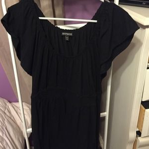 Short cotton black dress