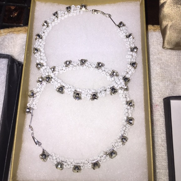 Gorgeous GUESS hoops with rhinestones!