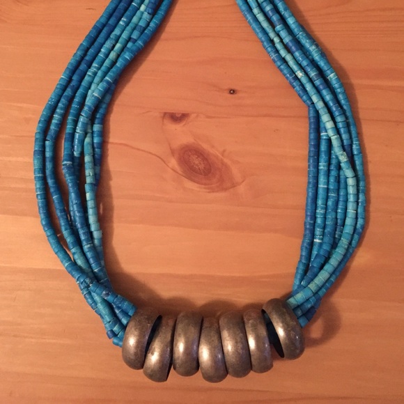 Turquoise statement necklace.