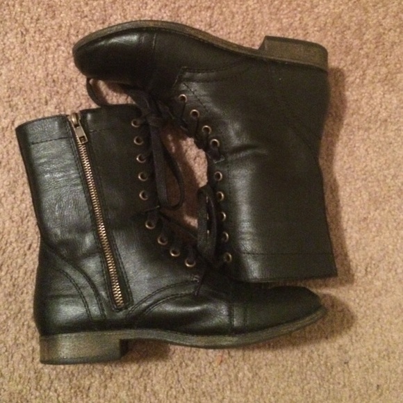 Black combat boots