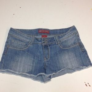 Red Rivet Denim Shorts