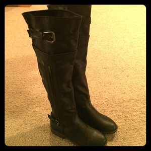 BRAND NEW black thigh high boots!